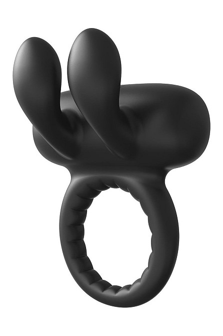 Ерекційне віброкільце Dreamtoys Ramrod Rabbit з вушками для клітора, чорне Sex Aura Київ - фото 2