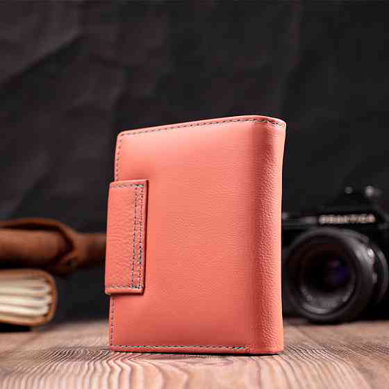 Кошелек из натуральной кожи для женщин с интересной монетницей ST Leather 19447 Оранжевый Киев