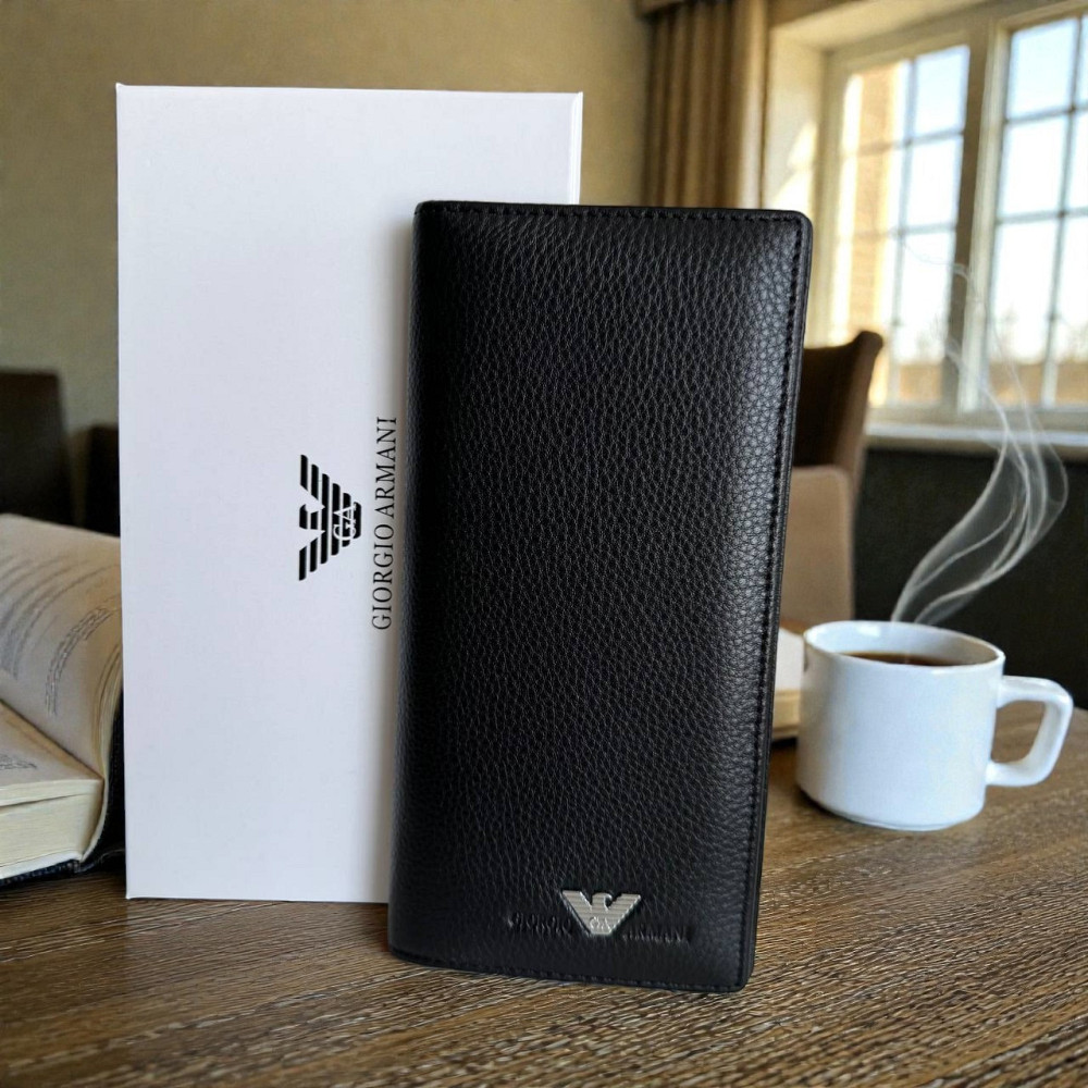 Чоловічий шкіряний гаманець клатч стиль Армані чорний у коробці Armani ( 25743 ) Харків - фото 1