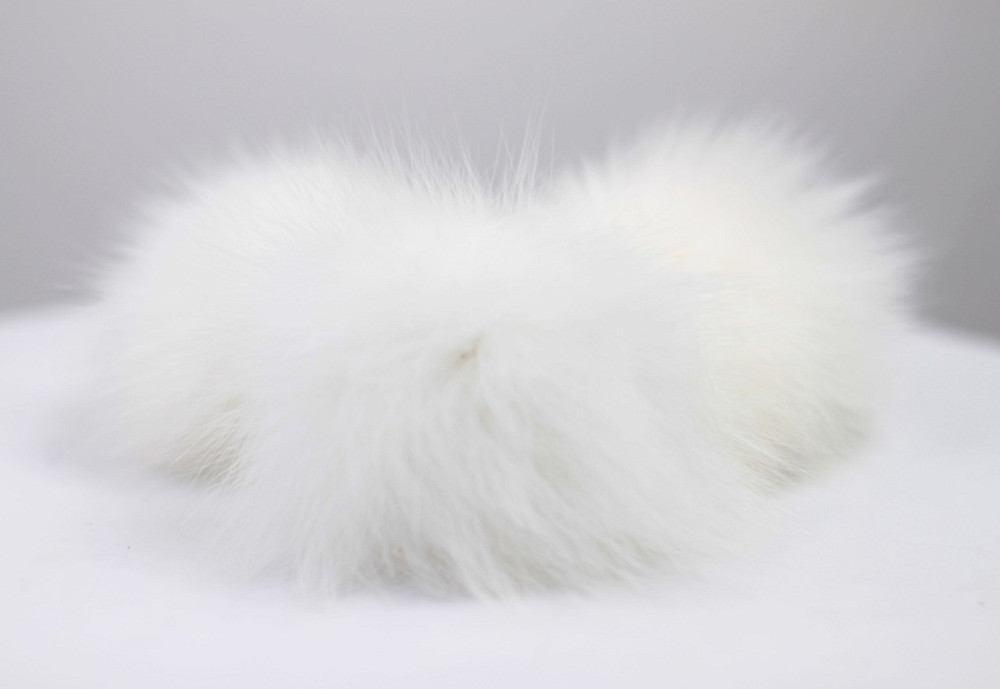 Помпон на шапку з хутра песця 10-12 см Білий Харків - фото 4