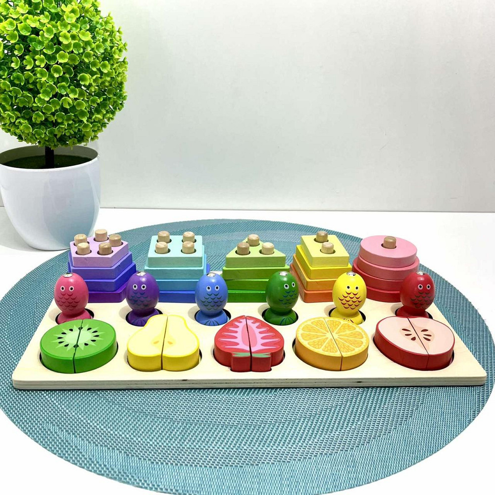 Дошка логічна WToys сортер геометричні фігури фрукти магнітна гра рибалка (68379) Чернігів - фото 1