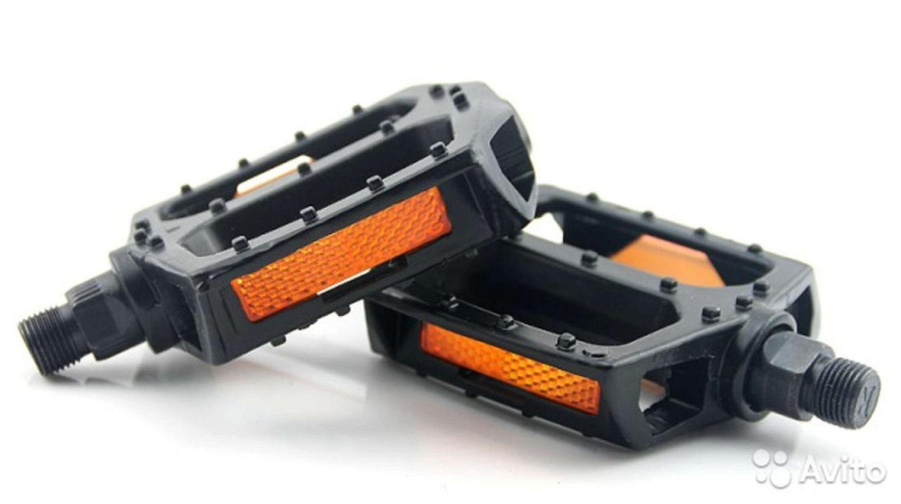 Педали велосипедные (с катафотами, пластик, черные) Мукачево - изображение 1