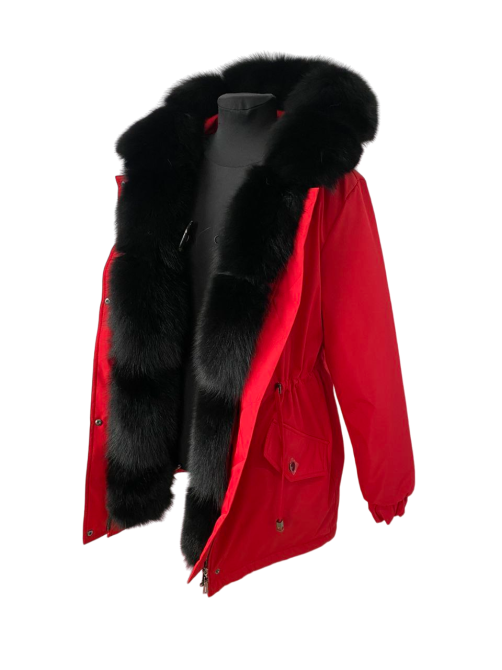 Парка женская с мехом песца Красный 44 95см Харьков - изображение 3