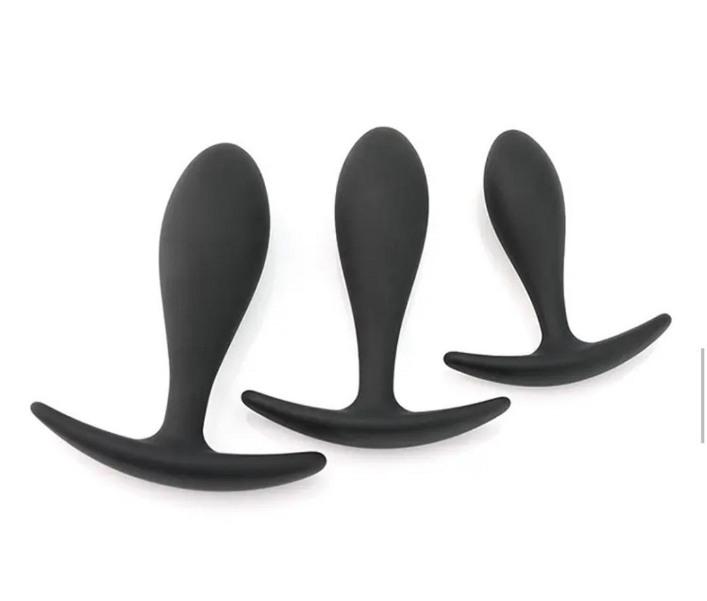Силиконовая анальная втулка Black silicone, размер М Sex Aura Киев - изображение 2
