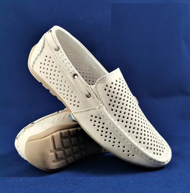 Мокасины Летние Мальчик Кроссовки Подросток Сеточка Бежевые Кожаные Туфли (размеры: 32,34) - 0-1 Днепр - изображение 1