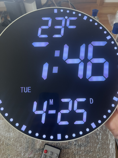 Уцінка Великий настінний LED годинник QINFIEY 12" White — Пульт ДК, термометр, таймер, 3 рівні яскравості Київ - фото 10