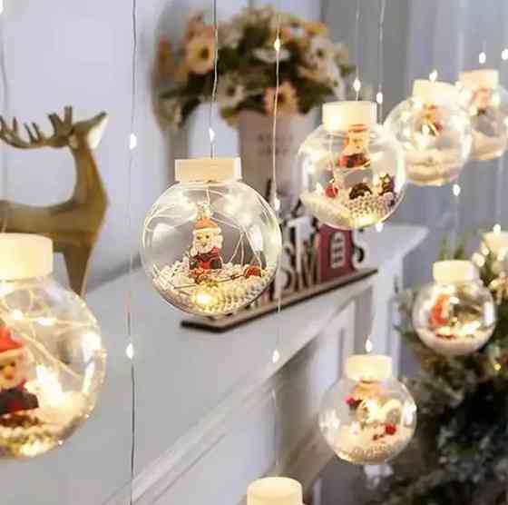 Гірлянда Xmas WW-1 Copper curtain ball lamp 7258 Санта, тепле біле світло Вінниця