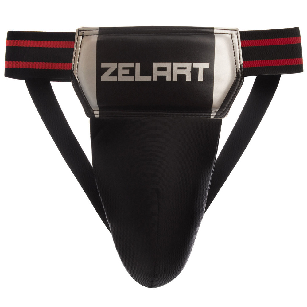 Защита паха мужская ZELART BO-1382 размер S-L черный-серебряный Защита для боевых искусств Киев - изображение 1