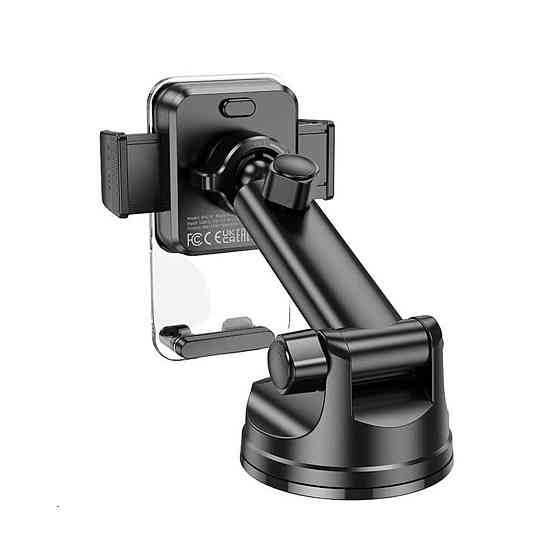 Тримач для мобiльного з БЗП BOROFONE BH210 Riley wireless fast charging car holder(center console) Black (6941991108686) Київ