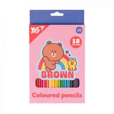 Карандаши цветные Yes 18 цветов Line Friends Choco and Sally (290734) Винница