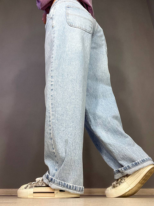 Джинсы женские I8 52422 Palazzo Jeans талия на резинке со шнурком широкий крой палаццо голубые, голубой, 28, 28, 84 см, 108 см Киев - изображение 17