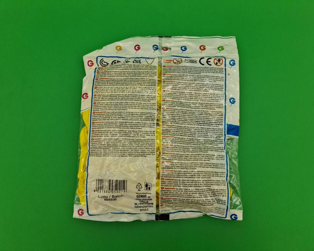 Повітряні кульки пастель жовтий 5" (13 см) 100 шт Gemar (1 пач.) Харків - фото 3