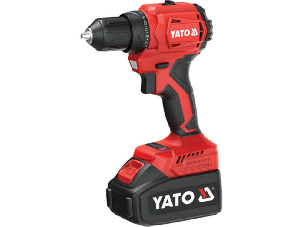 Шуруповерт-дриль акумуляторний Li-Ion YATO: V=18 В, крутн.мом.- 45 Нм, 2 Агод, патрон Ø≤ 13 мм [6] Одесса - изображение 1