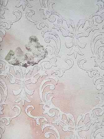 Шпалери вінілові на флізеліні гарячого тиснення DU&KA 1.06х10 вензель основа під штукатурку сірі коричневі Київ