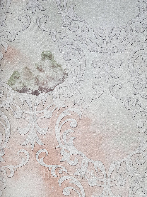 Шпалери вінілові на флізеліні гарячого тиснення DU&KA 1.06х10 вензель основа під штукатурку сірі коричневі Київ - фото 2