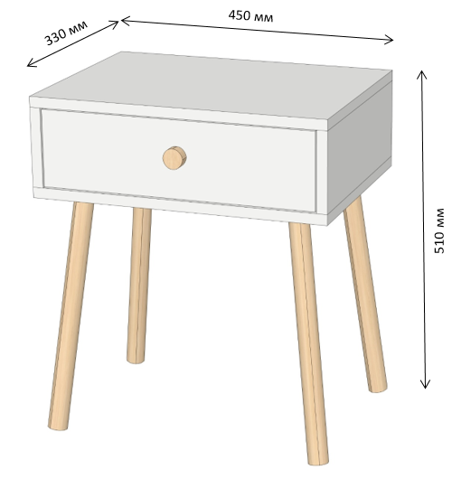 Тумба прикроватная LION Хьюге-4 Дуб Аппалачи/Нимфея Альба (белый) (LION-041019) Львов - изображение 3