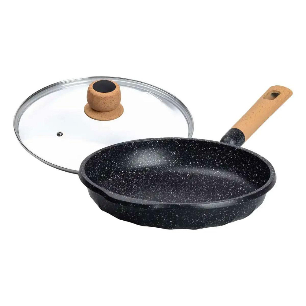 Алюмінієва сковорода 2,8 л мармурова з антипригарним покриттям Ø 28 см чорна MGC HP-4-425B Київ - фото 4