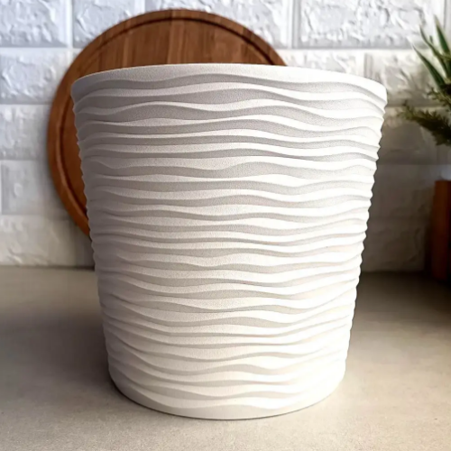 Вазон Ф'южн зі вставкою 23,5*22см низький біла троянда Алеана Житомир