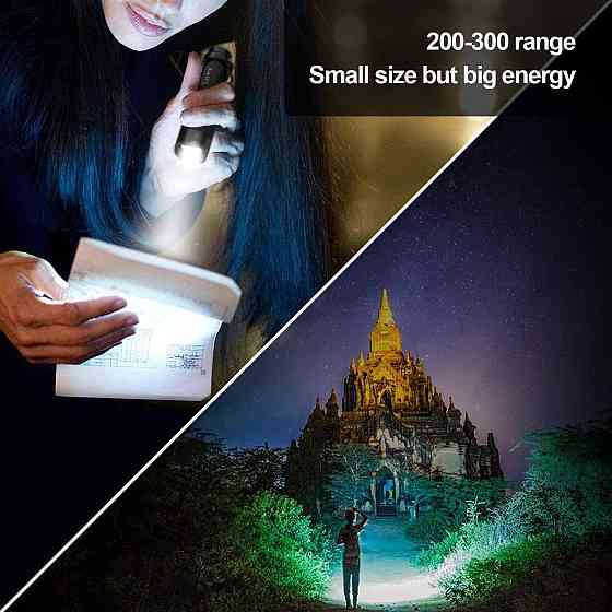 Комплект фонариков LETMY 2 шт., LED 300 лм, 3 режима, Zoom-фокус, до 183 м, алюминиевые, 1×AA, черные Киев