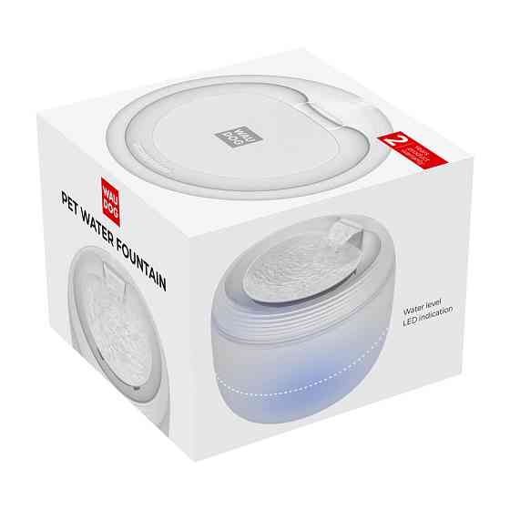 Фонтан-поїлка для собак і котів автоматичний WAUDOG з підсвіткою, 2,5 л, білий Київ