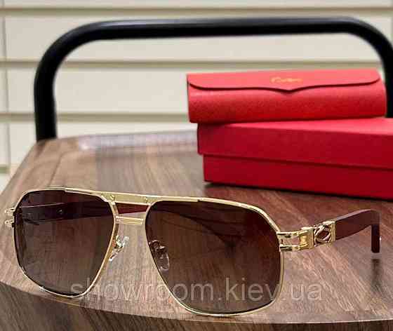Чоловічі сонцезахисні окуляри (0652) gold Lux Київ