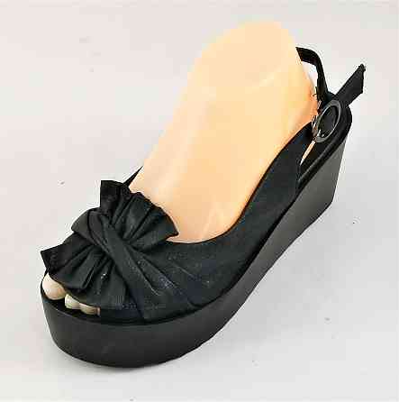 Женские Сандалии Босоножки на Танкетке Платформа Черные Летние (размеры: 36,37) - 21-1 Днепр