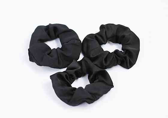 Шовкові гумки для волосся Чорний Харків