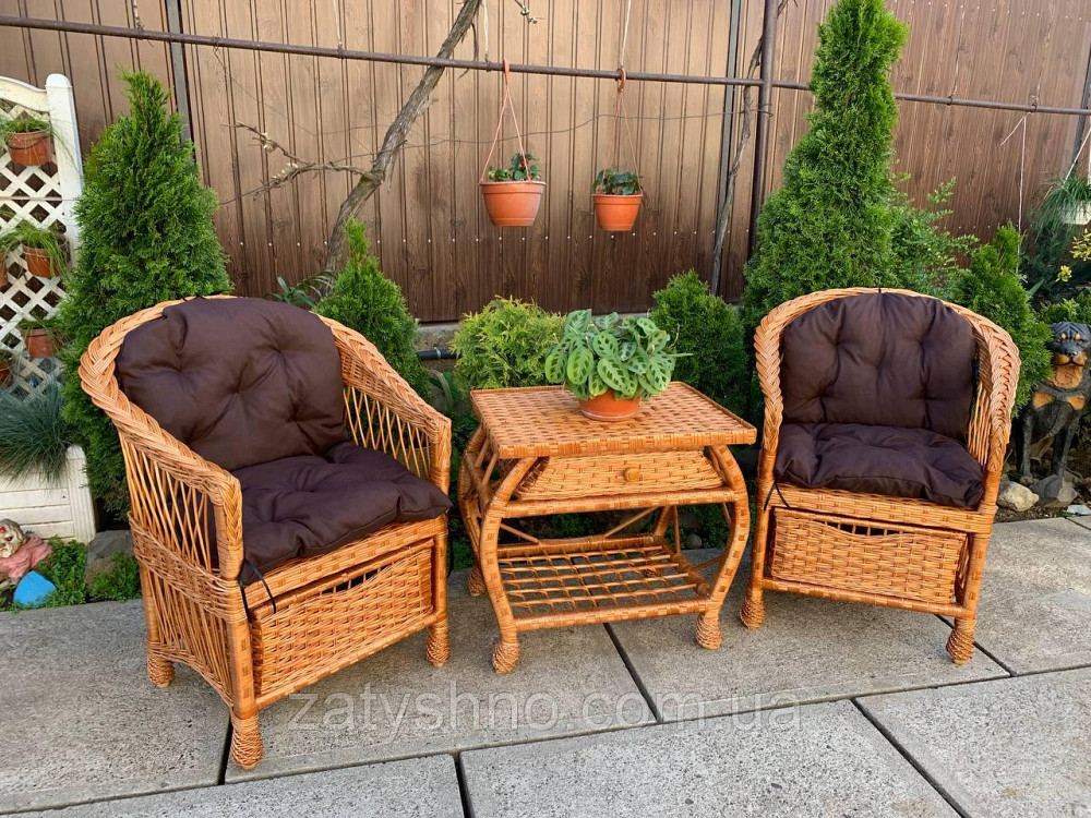 Плетений комплект меблів із лози (крісла із шуфлядами) Київ - фото 2