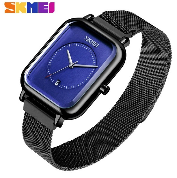 Класичний чоловічий наручний годинник Skmei 9207 Чорні з синім циферблатом Вінниця - фото 2