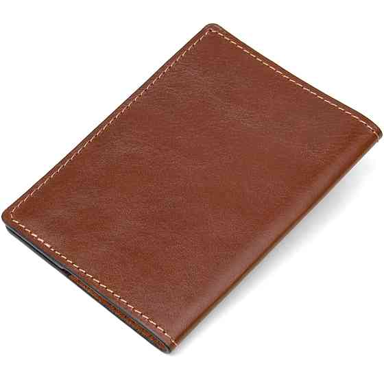 Обложка на паспорт из натуральной кожи GRANDE PELLE 11485 Коричневый Киев