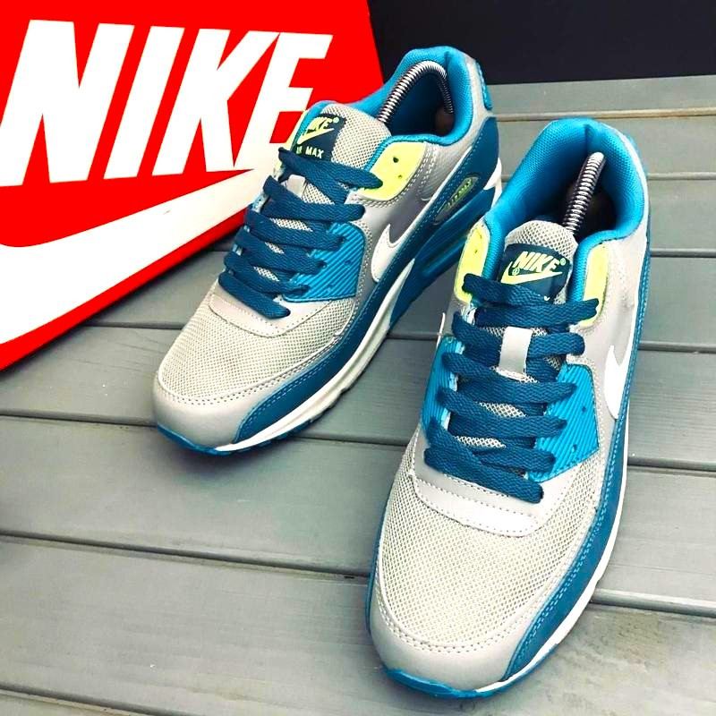 Мужские Серые Кроссовки Nike Air Max 90 Синие Найк (размеры: 42,43,44,45,46) Видео Обзор Днепр - изображение 5