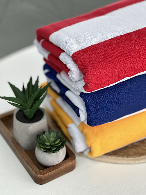 Пляжний рушник Ideal Textile махровий в смужку 90х170см (56860346) Чернівці - фото 2