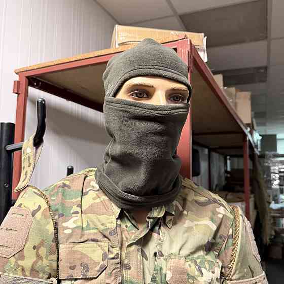 Балаклава-ніндзя флісова, Олива, утеплена тактична балаклава, балаклава для військових Київ