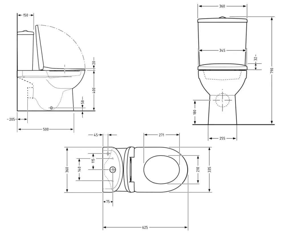 Унітаз підлоговий Qtap Evia Ultra Quiet 630×350×795 мм із сидінням Soft-close, White QTEVI27W49258 Київ - фото 15