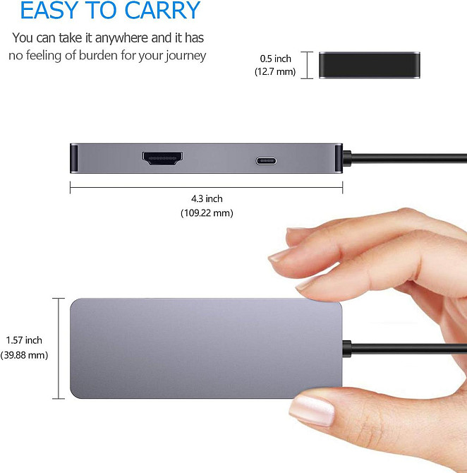 Хаб USB-C 4в1 концентратор HDMI 4K USB 3.0 кардридер SD/TF OTG адаптер док-станция для MacBook Samsung Huawei Киев - изображение 6