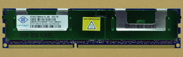 Модуль памяти NANYA 4GB PC3-8500R DDR3-1066 ECC 2RX4 CL7 240 PIN 1.5V (NT4GC72B4NA1NL-BE) Днепр - изображение 3