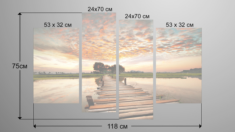 Модульна картина Міст Природа Art-145_4 Київ - фото 3