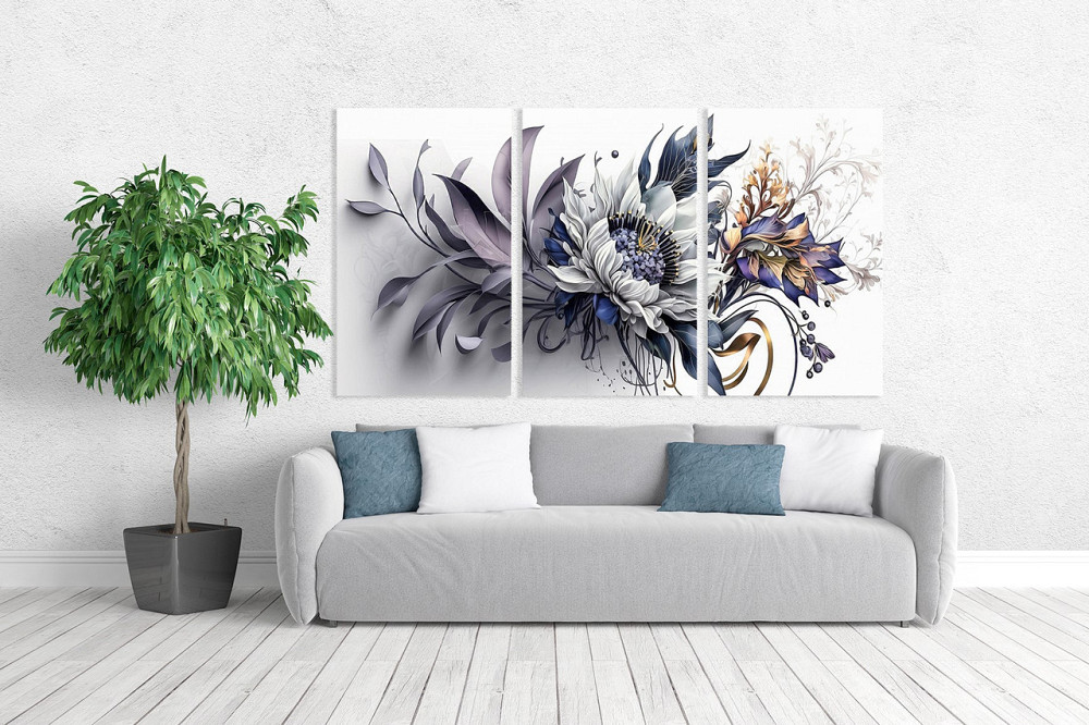 Модульна картина у вітальню/ спальню  Квіти   ART-131_3A 70х130 см Київ - фото 2