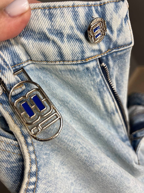 Джинсы женские I8 52452 SKATER jeans широкие бананы с высокой посадкой светло-голубые, светло-голубо Одесса - изображение 6