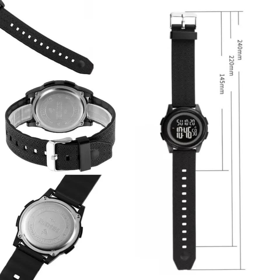 Спортивний наручний годинник Skmei 1895 (Чорний з чорним циферблатом) Вінниця - фото 8