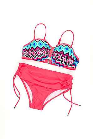 Купальник жіночий роздільний, кораловий, топ Крохатушка одяг Київ