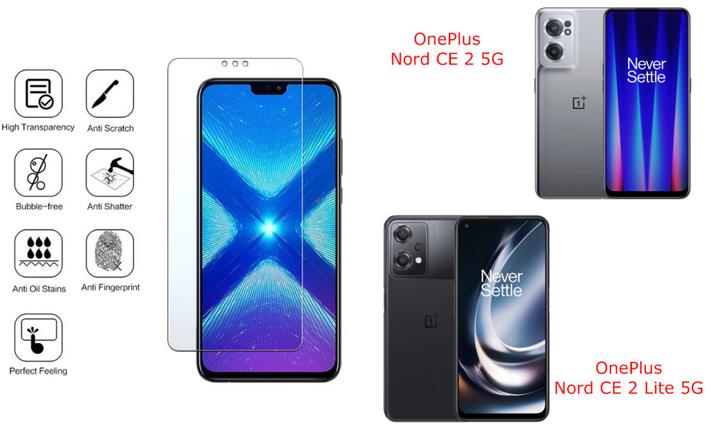 Захисне скло NeoGlass для OnePlus Nord CE 2 5G, Nord CE 2 Lite 5G – надпрозоре та стійке Київ - фото 4