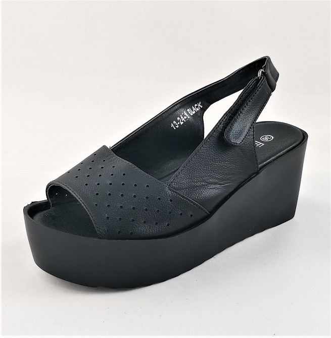 Жіночі Сандалі Босоножки на Танкетці Платформа Чорні Літні (розміри: 37,39) - 24-1 Дніпро - фото 9