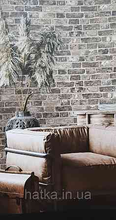 Шпалери вінілові на флізеліні AdaWall Roka 1.06х10 під цеглу структурні сірі чорні беж сріблясті 23104-3 Київ