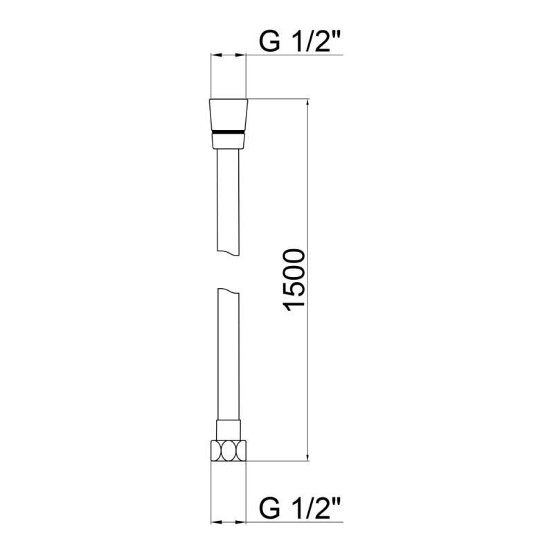 Шланг для душа полимерный Lidz Niagara 09 1,5 м LDNIA09CRM35458 Chrome Харьков - изображение 2