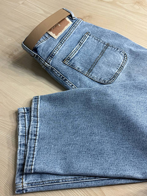 Джинси жіночі Dragon 8332 skater baggy jeans з ременем банани блакитні, блакитний, 29, 29, 84 см, 113 см Київ - фото 13