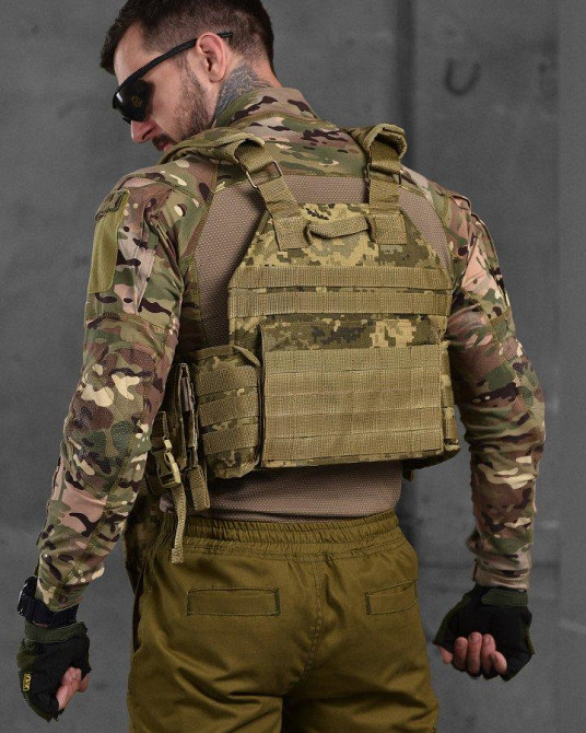 Плитоноска 4 точки скидання піксель Attack з напашником ВН1062 Одеса - фото 2