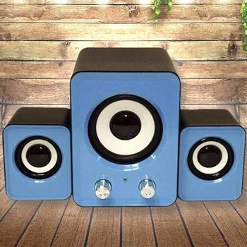 Музичні колонки для комп'ютера 2.1 FT-202, USB живлення, Mini Jack AUX, регулятор гучності та басів Київ