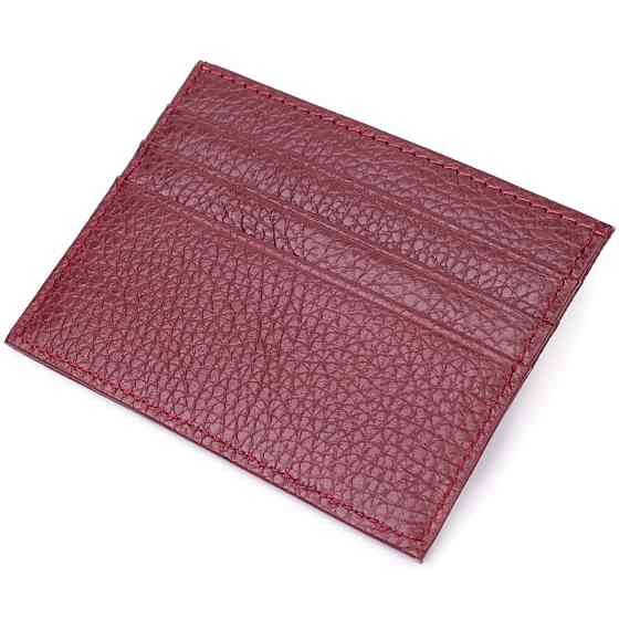 Практичний кард-кейс із натуральної шкіри ST Leather 22446 Бордовий Київ