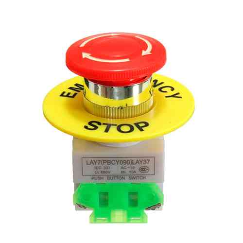 Кнопка аварійного відключення 40мм 660В 10А 1NO+1NC з фіксацією грибок Вінниця